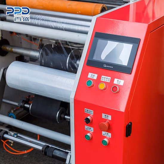User Friendly Fully Automatic 3 Turret PE Stretch Wrap Film Rewinder